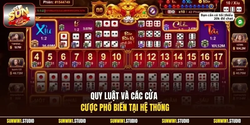 Quy luật và các cửa cược phổ biến tại hệ thống 